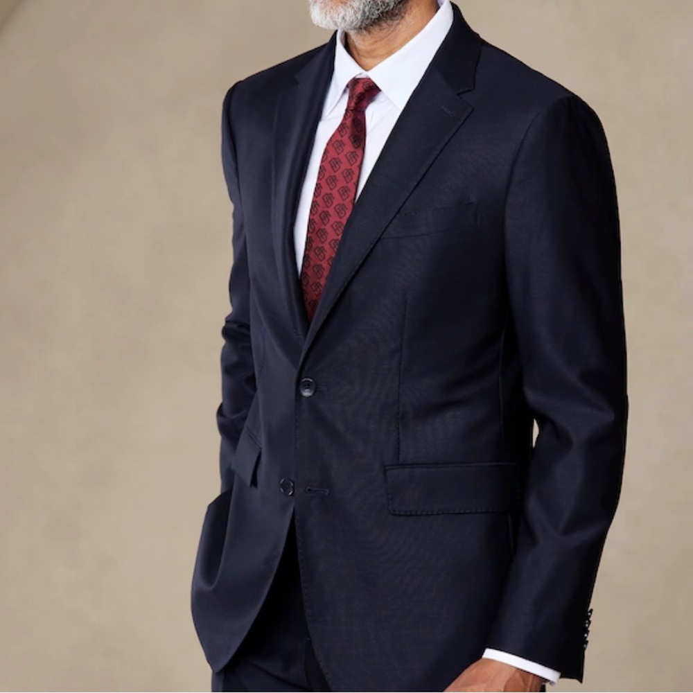 Men’s Slim Fit Banana Republic Navy Blue Blazer Margotto Italian wool collection